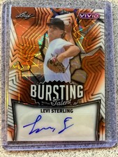 Levi Sterling 2025 Leaf Vivid Bursting With Talent Auto Orange Velocity  /4