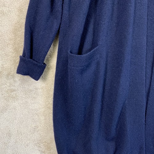 Maglione Vince Downy cashmere donna piccolo blu navy cardigan tasche lunghe spolverino usato in ottime condizioni - Foto 2 di 9