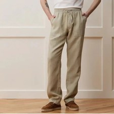 TODD SNYDER Straight Fit 100 Linen Beach Pants in Desert Sage Men 2XL NWT
