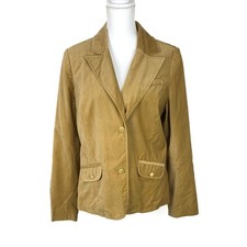 NWT Vintage Y2K Old Navy Velvet Blazer Women Size Large Gold Boho Lined Pockets