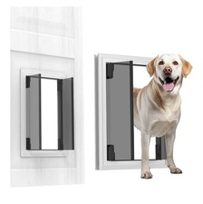 Xlarge Dog Door For Large Dogs, Aluminum, Telescoping Tunnel, Magnetic Flaps