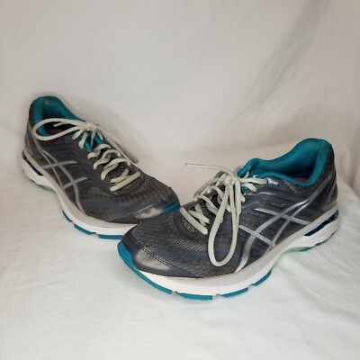 Asics GT 2000 5 Gray White Running Shoes Low Top Women's Size 9.5