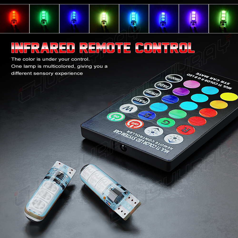 For Kawasaki Z125 PRO KRT RGB LED Headlight Pilot Park Lights T10