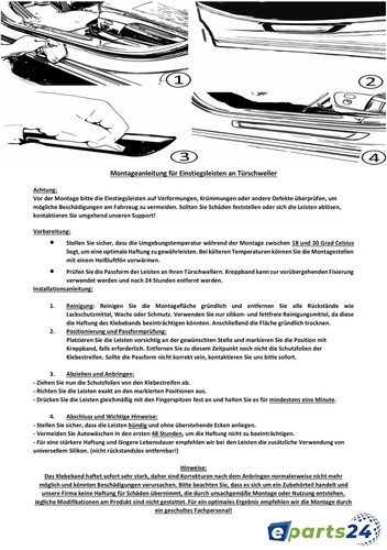 Juego de listones de entrada para Audi A6 C4 año 1994-1997 listones de protección faldones de puerta 4 piezas - Imagen 10 de 12