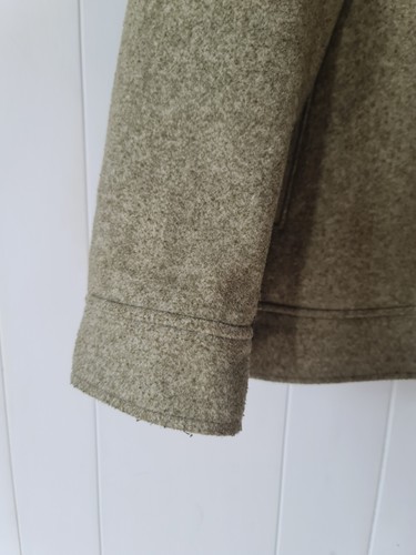 XL Old Navy Womens Bomber Jacket Pea Coat Olive Green Sherpa Collar Button Up  - Picture 3 of 13