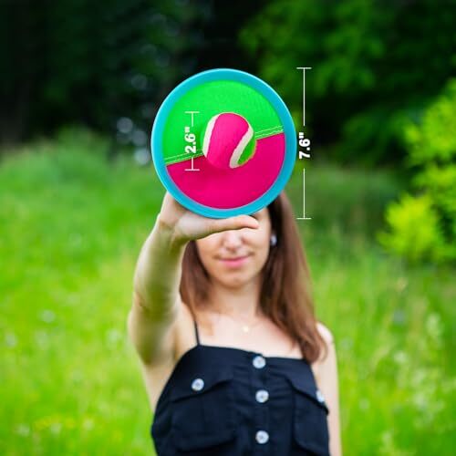 Toss and Catch Ball Game Outdoor Toys for Kids Beach Toys 4 Paddles 4 Balls - Picture 6 of 7