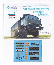 QD35003 Quinta Studio 1:35 KAMAZ 5350 Mustang Interior 3D Decal for Zvezda kit