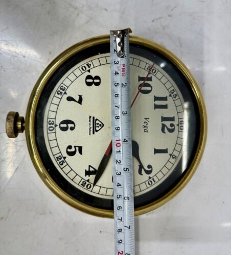 Vintage Vega Ship Wall Clock Key-Winding Antique Maritime Timepiece from Poland - Picture 8 of 10