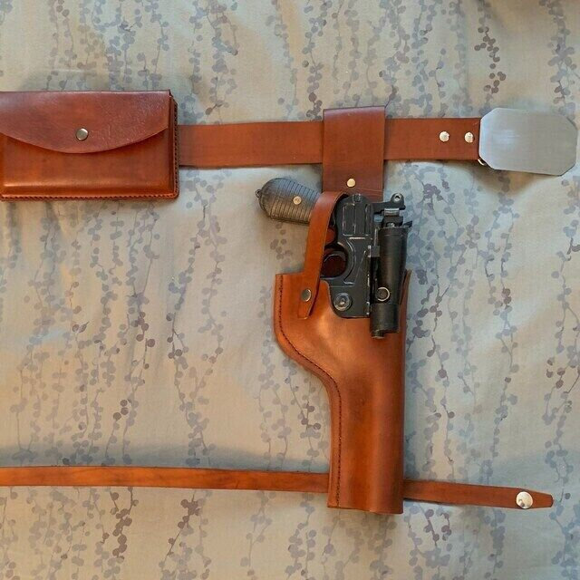 ESB DL44 Rebel Pilot Holster, Belt Han Solo Blaster, Leather Belt