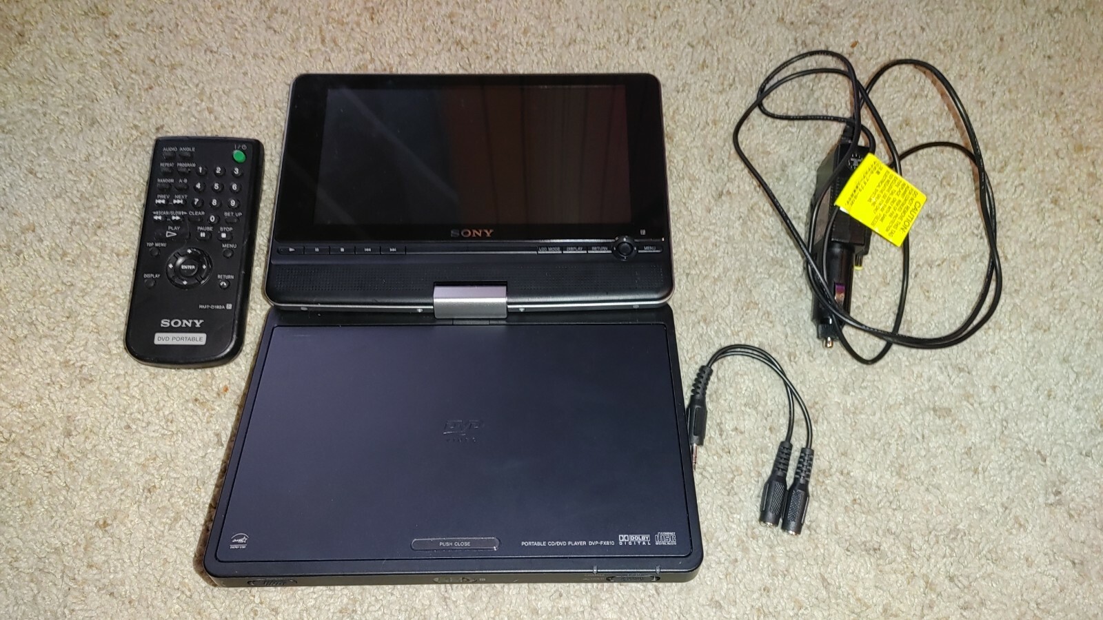 SONY DVPFX810 Portable CD DVD Player with Battery Charger and Remote Tested eBay