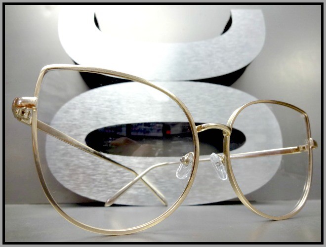 WHOLESALE LOT Oversized Retro Cat Eye Style Clear Lens Gold