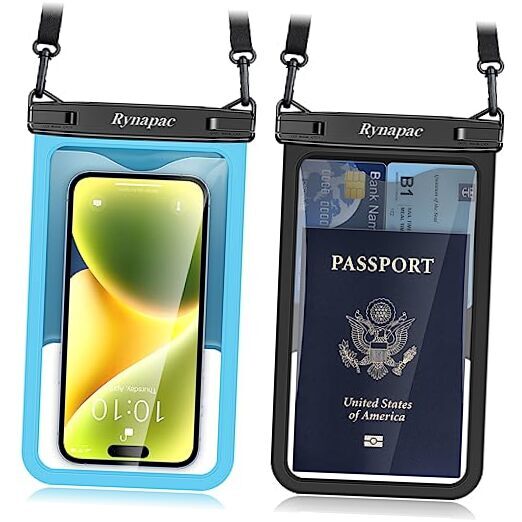 Waterproof Case-friendly [8.5-inch] [Blue + Black] Large Waterproof Phone Pouch