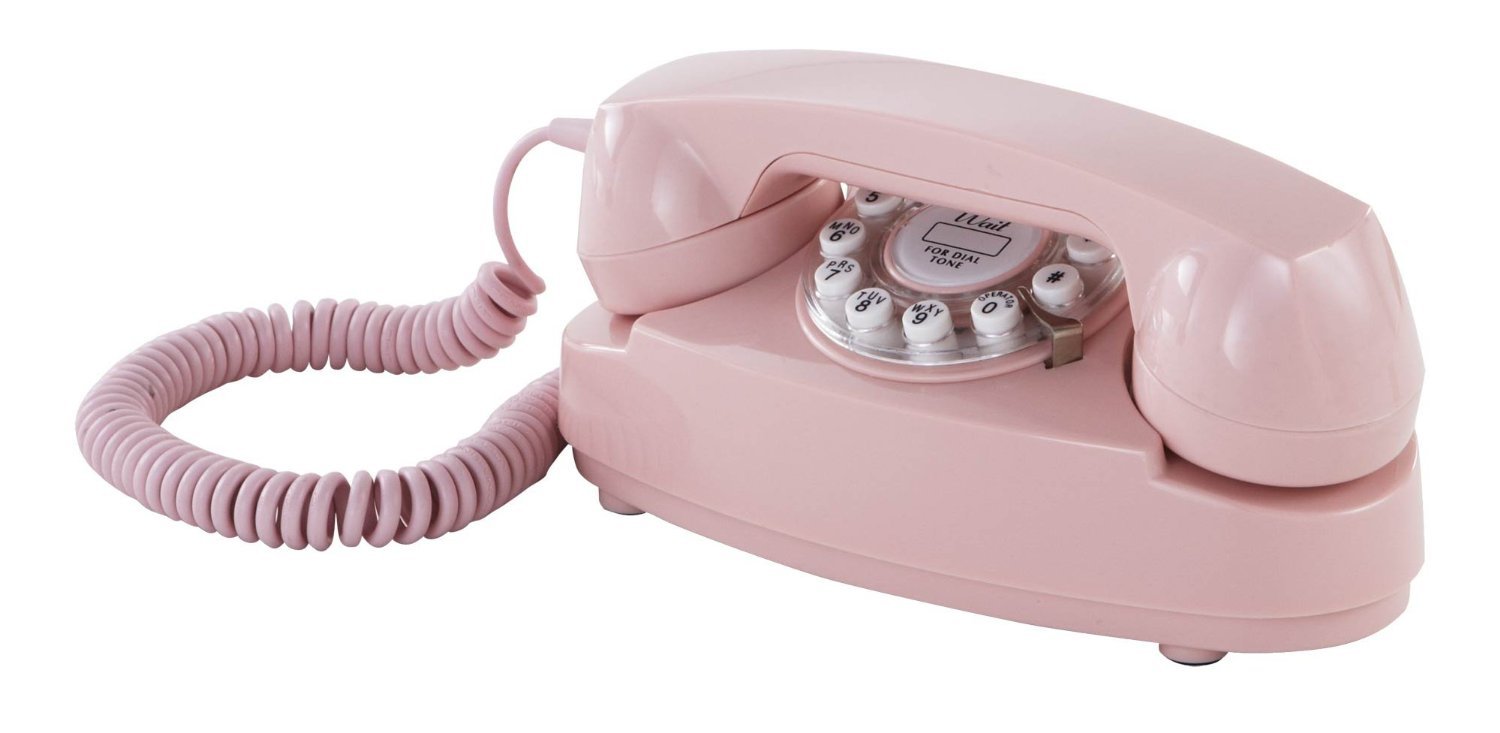 Princess Phone Pink Vintage 1950's Look Classic Telephone Retro Phone