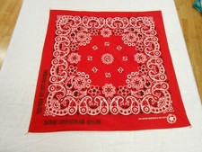 Vintage 1998 RED CRAFTED WITH PRIDE Made in USA Cotton Biker BANDANA Hanky