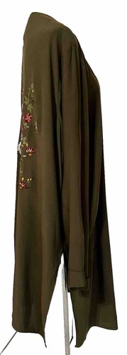Cardigan donna Gibson Latimer taglia XL ricamato floreale aperto davanti spolverino nuovo con etichette - Foto 5 di 10