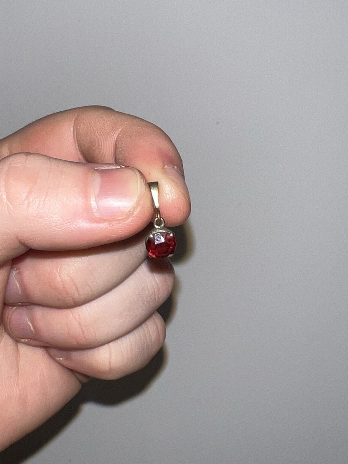 Vintage Solid Silver Garnet Ruby Pendant From Sri… - image 2