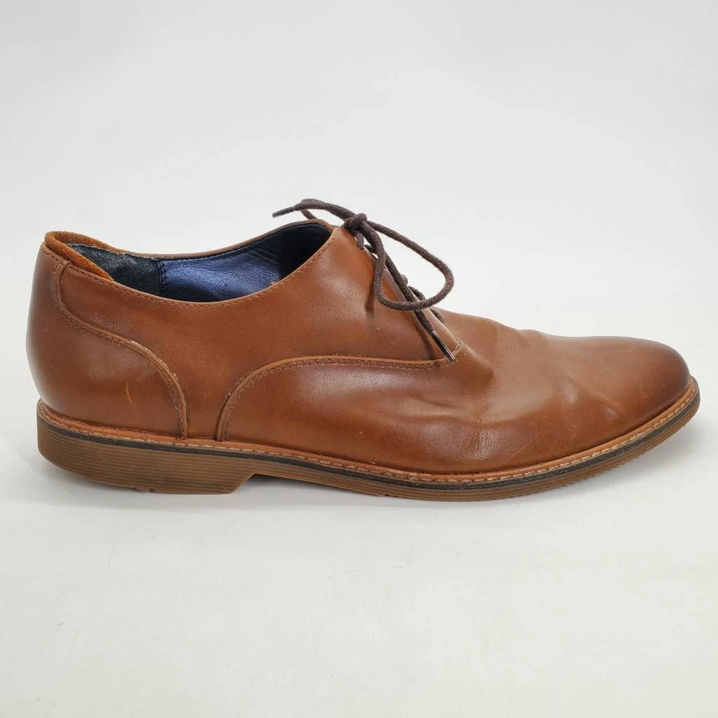 Steve Madden Mens P Ollie Oxford Dress Shoes Brown Leather Lined Lace Up 10