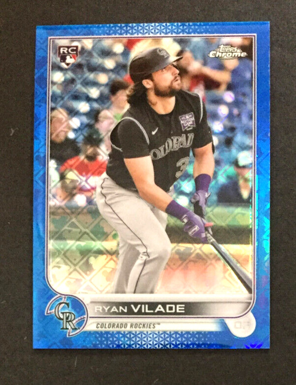 2022 Topps Chrome Logofractor Ryan Vilade Blue Refractor #'d 135/150 Rockies