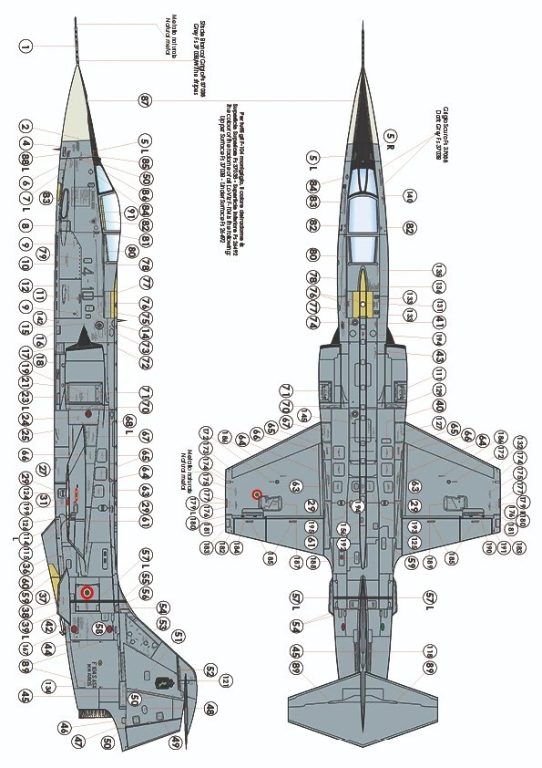 TAURO MODEL TM72/568 F-104S LO-VIZ DATA STENCILLINGS SCALA 1:72 - Immagine 4 di 4