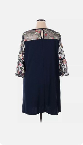 Abito casual donna AGB ricamato floreale/blu TAGLIA 6 NUOVO - Foto 4 di 6