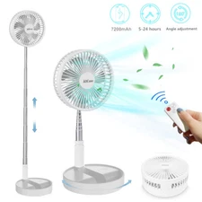 Portable Standing Fan 7200mAh 4 Speeds Air Circulator Table Fan w/Remote Control