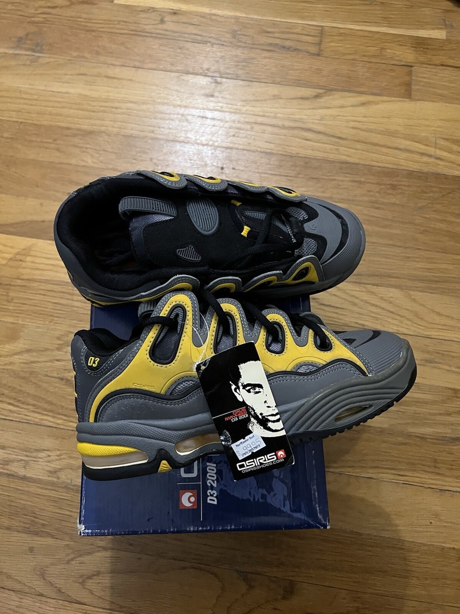 靴 OSIRIS D3 gray yellow Vintage NOS Osiris D3 2001 Grey/yellow Early 2000s Skate