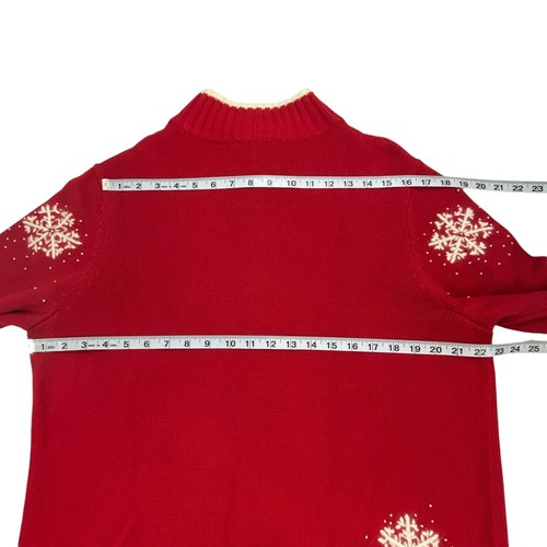 Quacker Factory Holiday Christmas Sweater | XL | Embellished | Angora Snowflakes - Picture 7 of 12