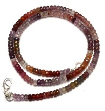 Natural Gem Super Quality Multicolor Spinel Faceted Rondelle Beads 16" Necklace