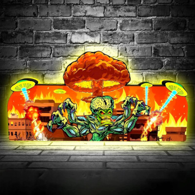 Attack From Mars Pinball Topper 3D Printed LED Lightbox with USB and Dimmier