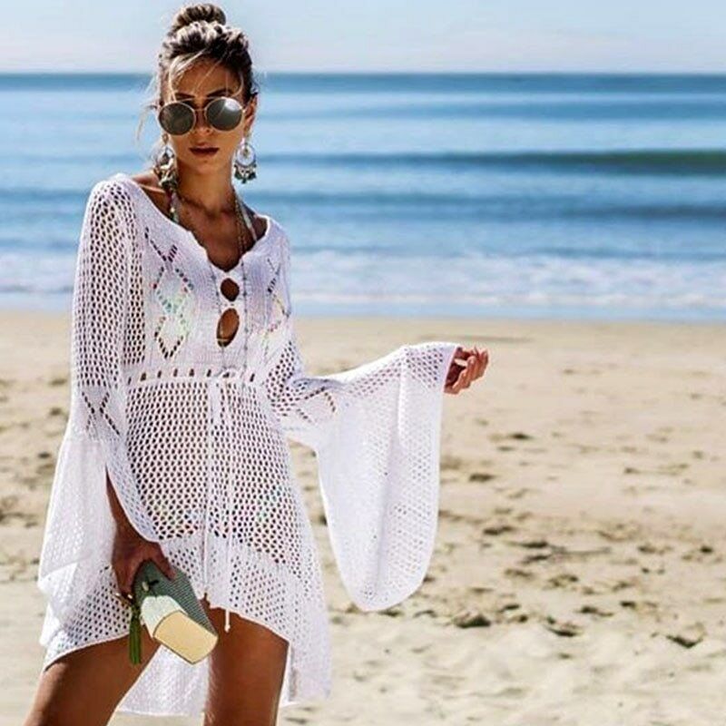 Vestidos De Playa Cortos Para Mujer Batas Playa de Bano | eBay