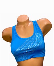 Victoria  s Secret PINK Ultimate Sports Bra Blue Logo Pink Small