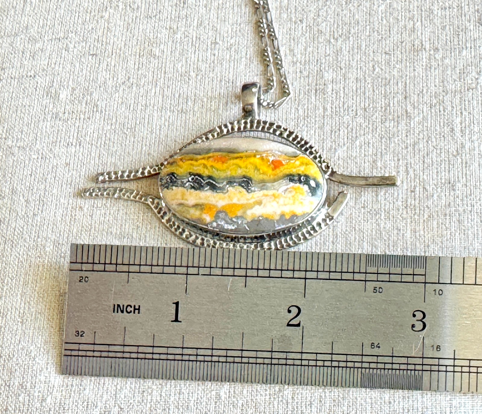 Bumblebee Jasper 925 Silver Statement Pendant Nec… - image 10