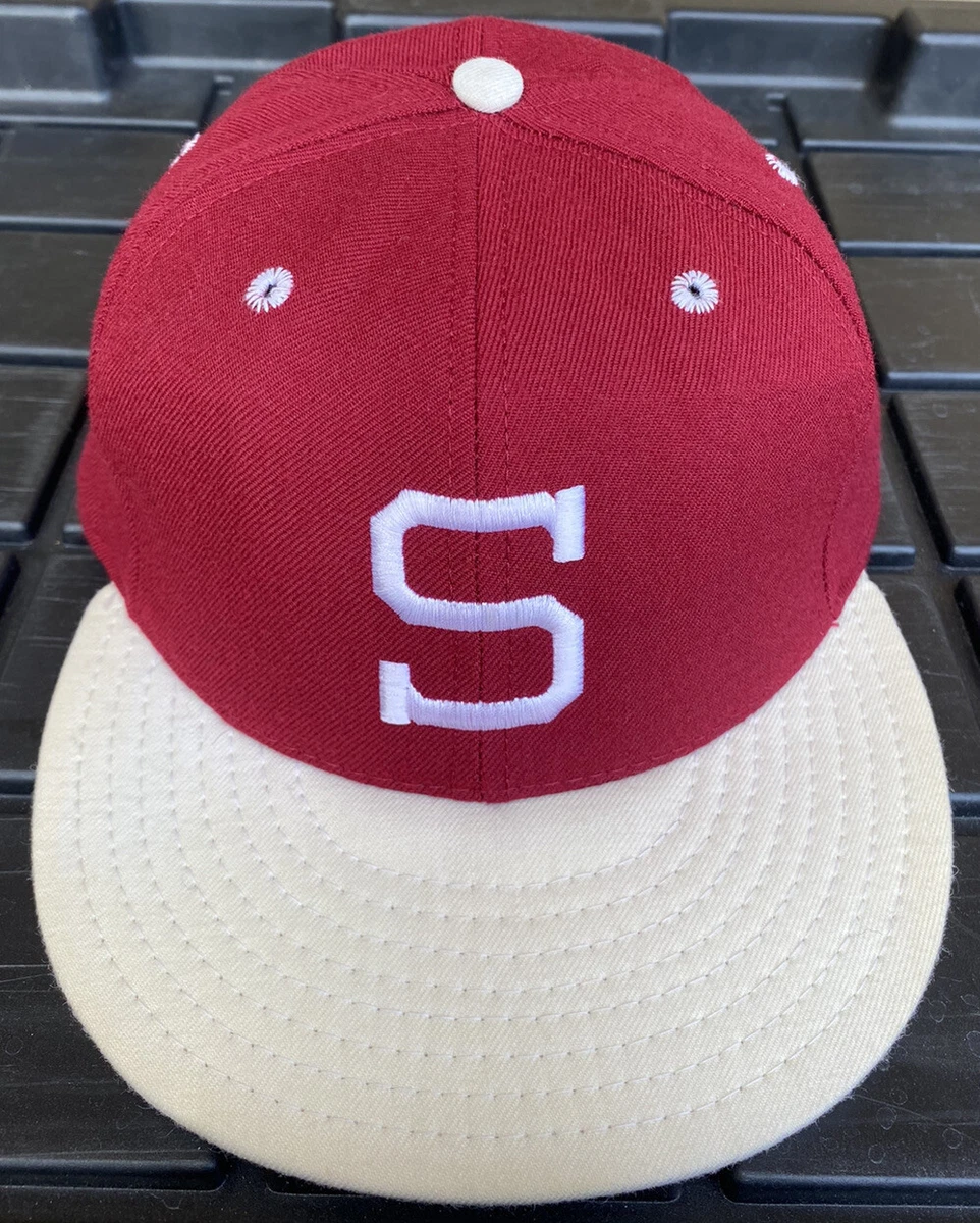 Vintage 90s Stanford Cardinal New Era Pro Model 100% Wool Hat Cap USA Made 7 1/4