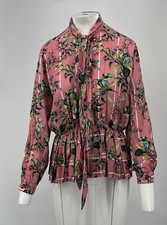 Vetements Pour femme Garderobe ETE2019 Floral Print Multicolor Tie-Neck Top sz M