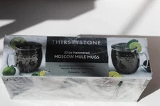 Set of 2 Thirstystone 20 oz Hammered Moscow Mule Mugs New in Box