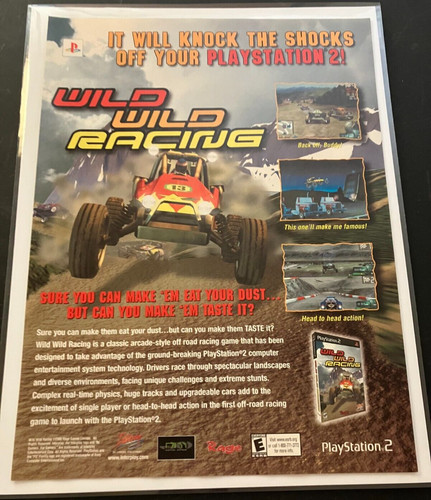Wild Wild Racing - Vintage Original Racing Gaming Print Ad / Streamer Wall Art