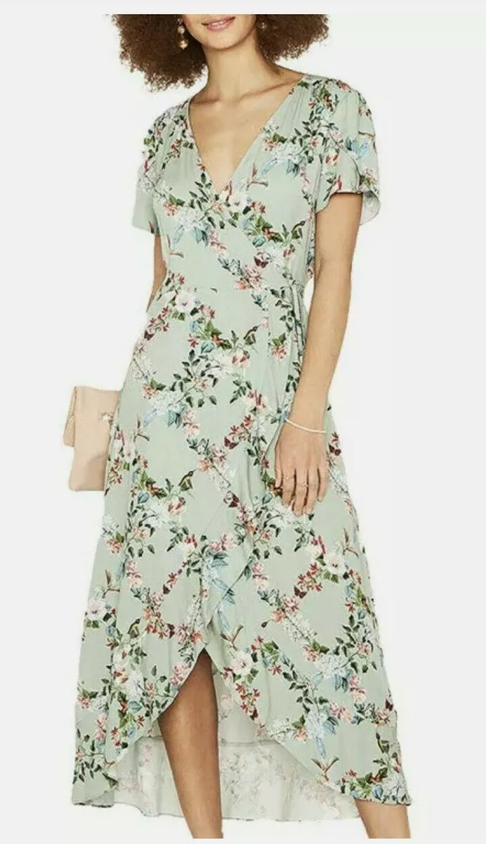 Oasis green top wrap dress