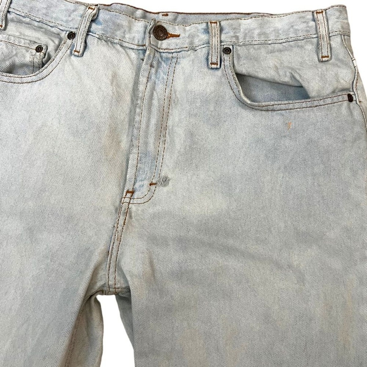 VINTAGE Kirkland Costco Denim Jeans 36 x 34 Light Blue Distressed