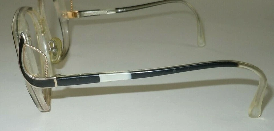 Vintage Dali Black White Eyeglasses Womens 54-18 Oversized Large 1970s 1980s - Image 3 of 4