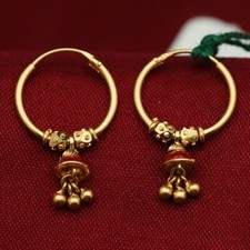 22 karat stunning gold wedding jewellery leverback hoops earrings business women