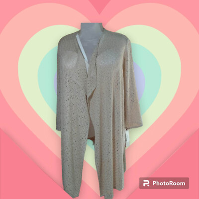 Caroline Rose Elegant Long Cardigan - Ivory - Women's Plus Size 3X NWT MSRP $248