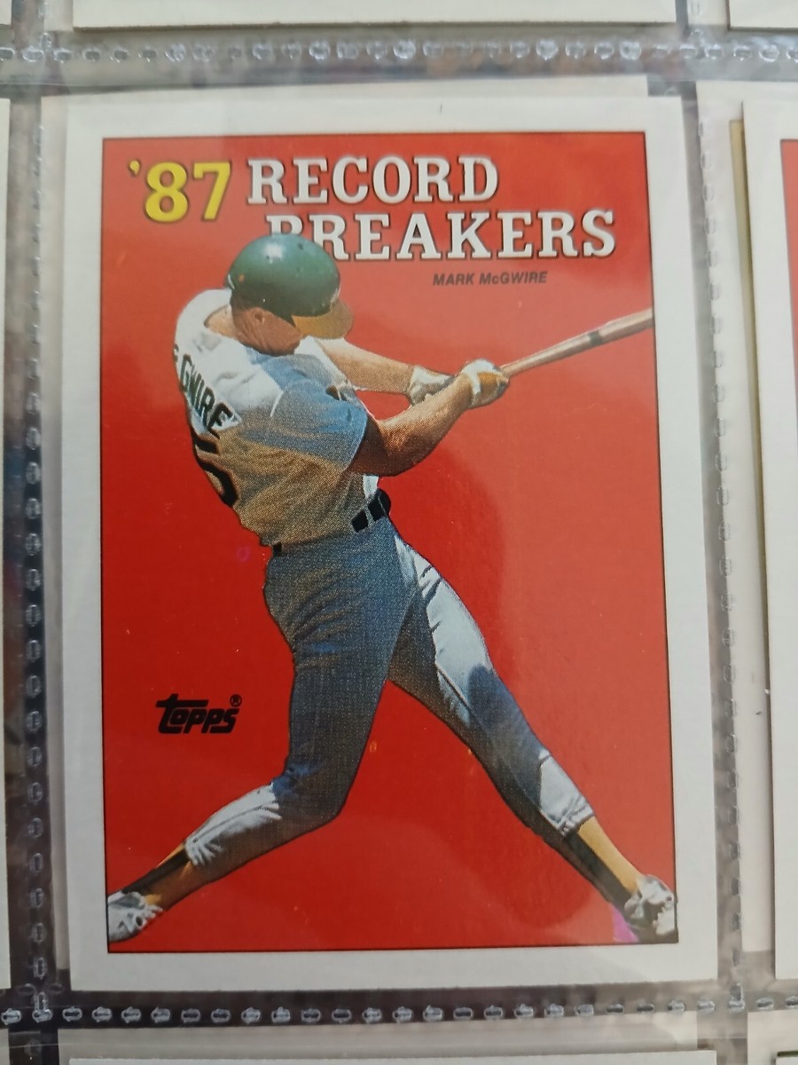 TOPPS 87' RECORD BREAKERS #3 MARK McGWIRE ERROR CARD RARE MAGENTA