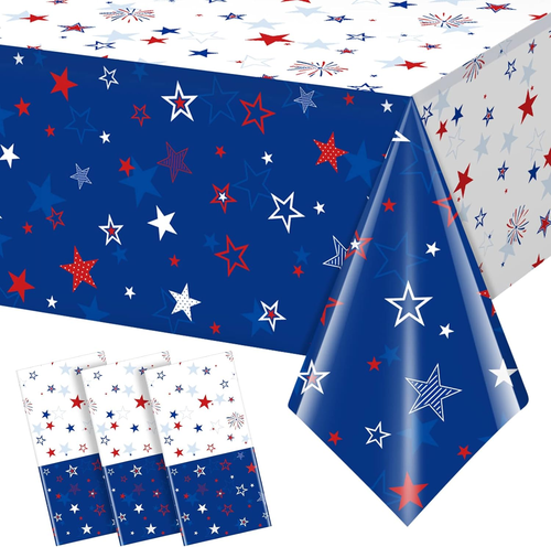 3 Pack Patriotic Tablecloth Decorations for 4Th of July Independence Day, Plasti - Picture 8 of 12