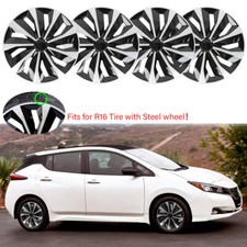 4pcs Silver 16 Wheel Cover For Nissan Leaf 2013-2023 Snap On Full Rim Hub Caps 4pcs Silver 16 Wheel Cover For Nissan Leaf 2013-2023 Snap On Full Rim Hub Caps