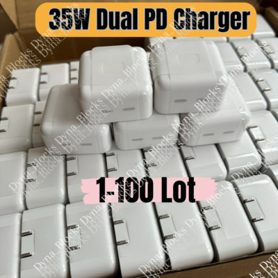 35W Dual USB-C PD Fast Charger Type C Power Adapter For iPhone iPad Macbook Lot