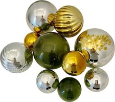 Sphere Set - Holiday Plated GLASS BALLS