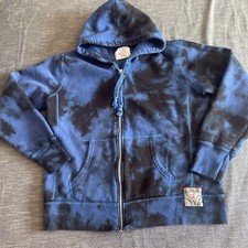 Champion blue full zip custom tie dye hoodie womens M