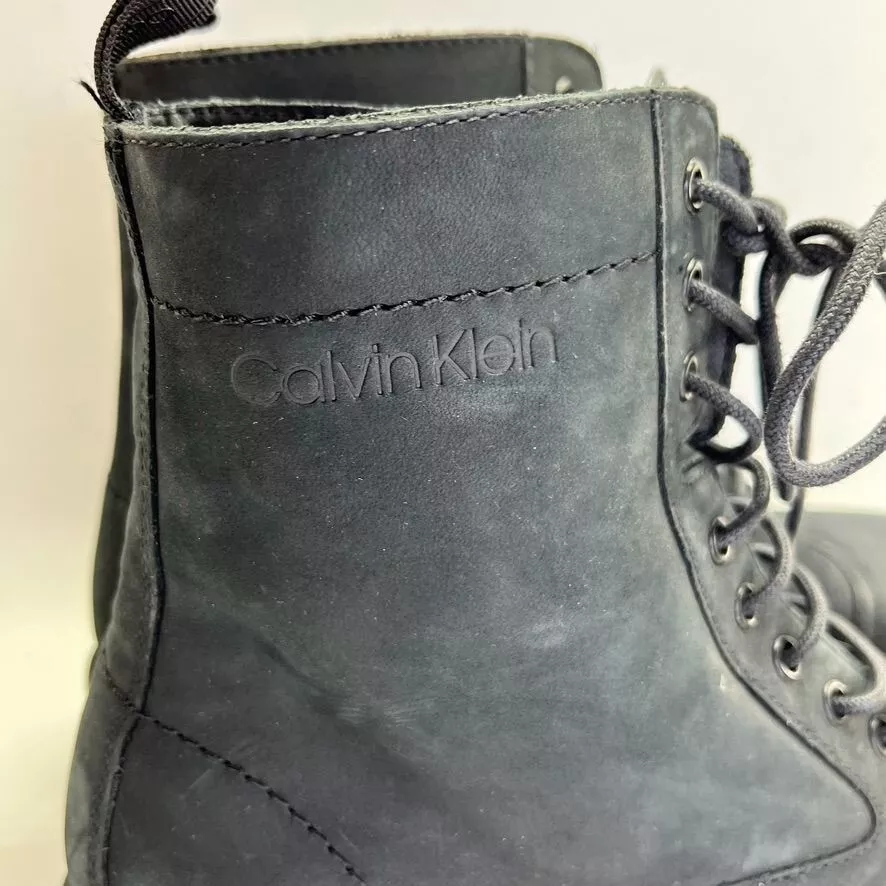 Botas con cordones Lorenzo de Calvin Klein para hombre talla 10 en negro con parte superior de cuero Foto 2 de 4