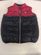 Calvin Klein Boys Puffer Vest Black Red Size 5 Full Zip