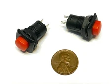 2 Pieces RED Square Push Button Switch Latching ON/OFF 12mm 3A DS-426 C38